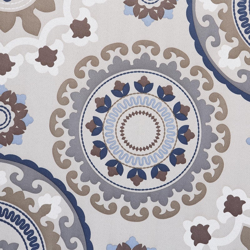 Sun Zero Nepal Global Medallion Print Blackout Grommet Curtain Panel, 40" x 84", Linen - Image 4